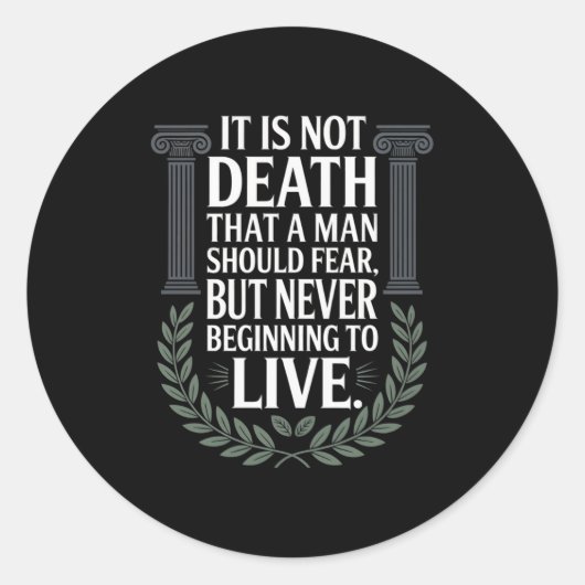 Stoïcijnse filosoof citeert Motivatie stoïcisme co Ronde Sticker (Voorkant)