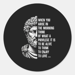 Stoïcijnse filosoof Marcus Aurelius Shirt Ronde Sticker