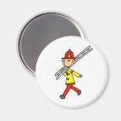 Stok figuur brandweerman met ladder magneet (Voorkant / Achterkant)