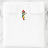 Stok figuur brandweerman met masker ronde sticker (Tas)