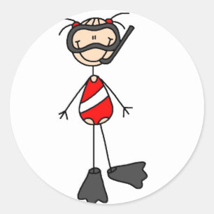 Stok figuur zwemmen Sticker