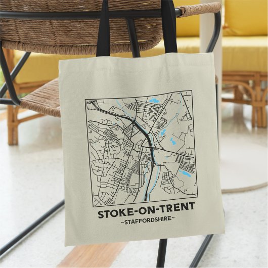Stoke-on-Trent City Map Tote Bag