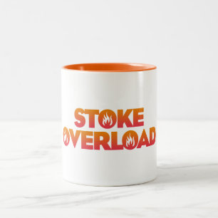 Stoke Overbelasting Vlammen Tweekleurige Koffiemok