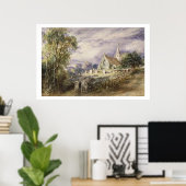 Stoke Poges Church, 1833 (m/c op papier) Poster (Thuiskantoor)