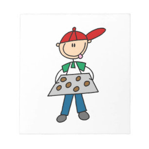 Stokfiguur bakt koekjes notitieblok