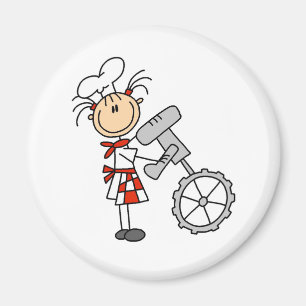 Stokfiguur Chef Die Mixer Magneten Gebruikt