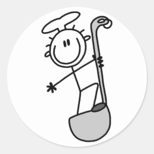 Stokfiguur Chef met Pollepel Ronde Sticker