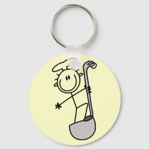 Stokfiguur Chef met Pollepel Sleutelhanger