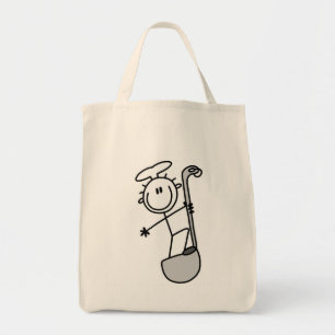 Stokfiguur Chef met Pollepel Tote Bag