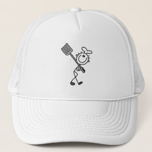 Stokfiguur Chef Met Vork Trucker Pet