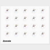 Stokfiguur doet afwas hart sticker (Vel)