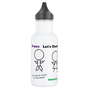 Stokfiguur Doodle Gezichten Kleur Me Waterfles