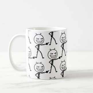 Stokfiguur Krabbel Naadloos Patroon - Grappig Koffiemok