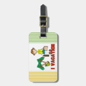 Stokfiguur man I Vakantie bagagelabel (Voorkant verticaal)