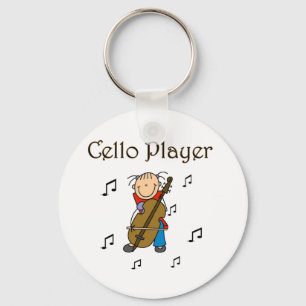 Stokfiguur Meisje Cellospeler T-shirts en Cadeaubo Sleutelhanger