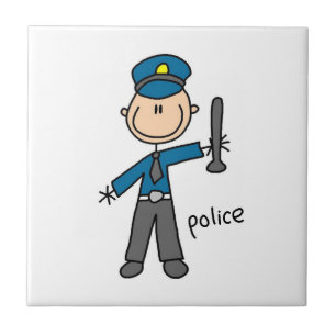 Stokfiguur Politieagent Tegeltje