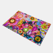 Stokkleurige abstracte natuur insecten deurmat (Schuin)