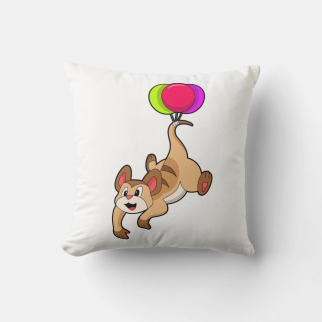 Stokstaartje met ballon kussen (Voorkant)