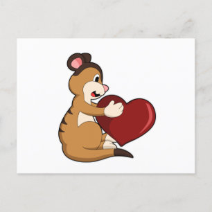 Stokstaartje met Hart Briefkaart