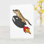 Stokstaartje vliegt met raket kaart (Gele Bloem)