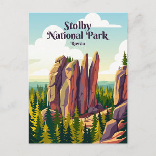 Stolby Nationaal Park Rusland Briefkaart
