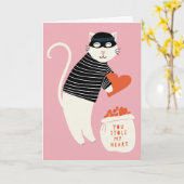 Stole Mijn Wenskaart van de Valentijn van de Kat v Kaart (Gele Bloem)