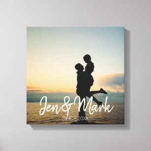 Stolen Foto. Naam en Jaar Typografie. Canvas Afdruk