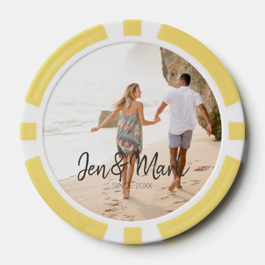 Stolen Foto. Naam en Jaar Typografie. Poker Chips (Voorkant)