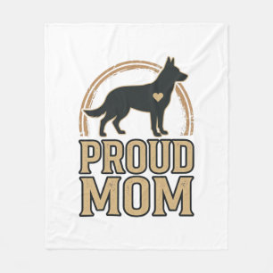 Stolte Moeder Hond Silhouet Vintage Vector Design_ Fleece Deken