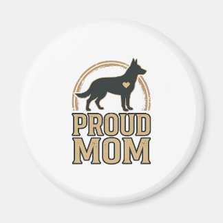 Stolte Moeder Hond Silhouet Vintage Vector Design_ Magneet