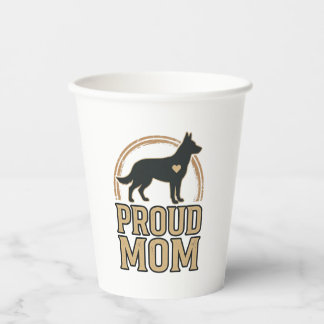Stolte Moeder Hond Silhouet Vintage Vector Design_ Papieren Bekers