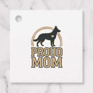 Stolze Moeder Hond Silhouet Vintage Vector Design_ Bedankjes Labels