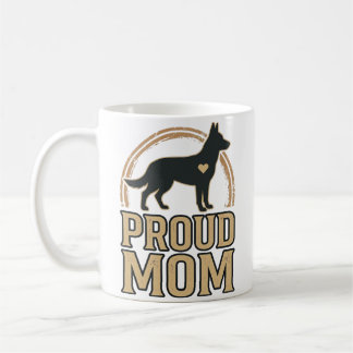 Stolze Moeder Hond Silhouet Vintage Vector Design_ Koffiemok