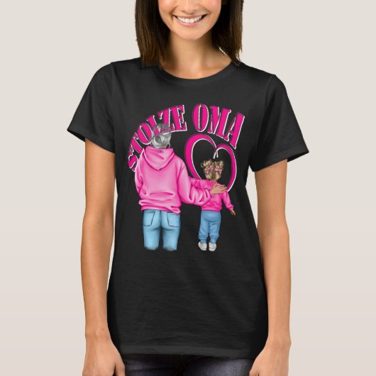 stolze Oma Enkelin Herz T-shirt (Voorkant)