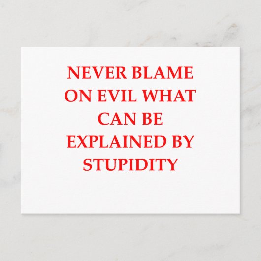 stom kwaad briefkaart (Voorkant)