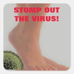 STOM UIT DE VIRUSVIERKANTE STICKER