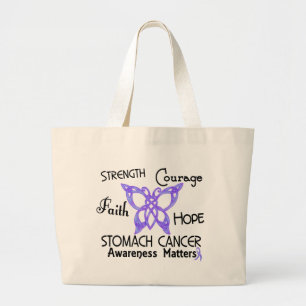 Stomach Cancer Celtic Butterfly 3 Grote Tote Bag