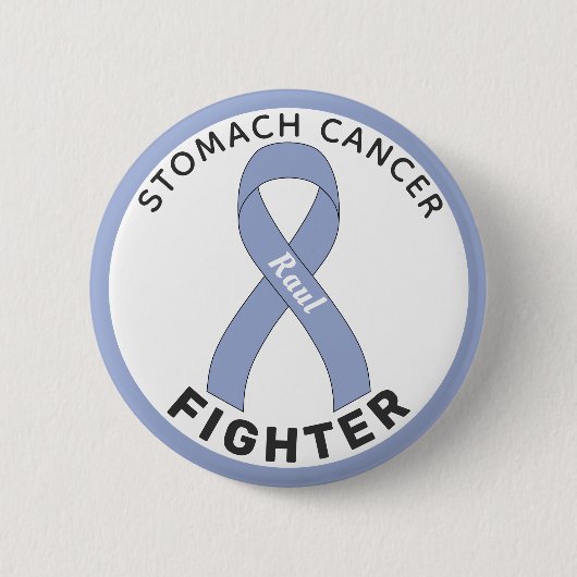 Stomach Cancer Fighter Ribbon White Button (Voorkant)