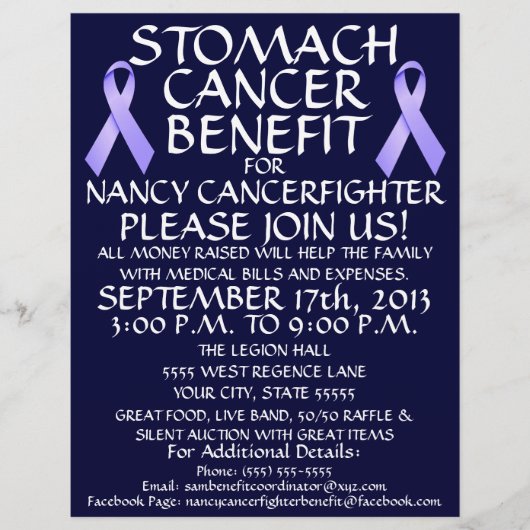 Stomach Cancer Ribbon Benefit Flyer (Voorkant)