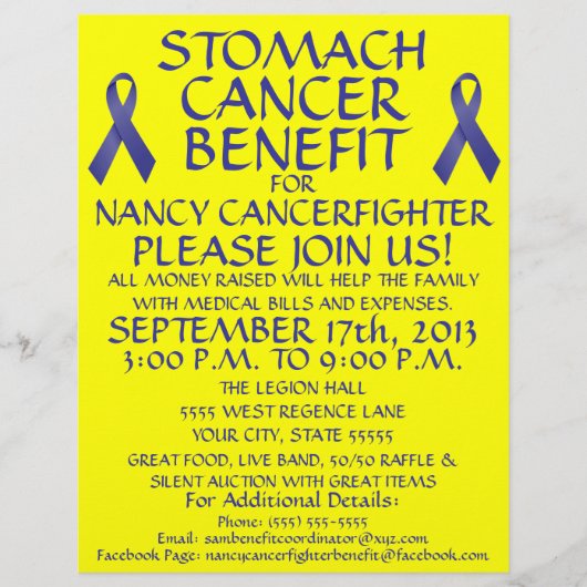 Stomach Cancer Ribbon Benefit Flyer (Voorkant)
