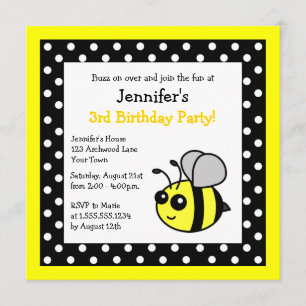 Stombaard Birthday Black & Yellow Polka Dots Kaart