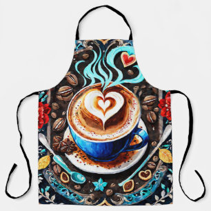 Stomen lattes & Cappuccino koffie ontwerp Schort