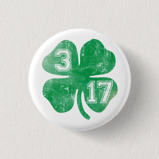 Stomme 3/17 St Patrick's Day Shamrock Ronde Button 3,2 Cm (Voorkant)