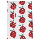 Stomme aardbei Cartoon hand getrokken droogkast Medium Cadeauzakje (Achterkant)