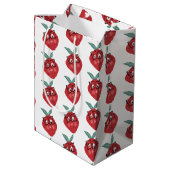 Stomme aardbei Cartoon hand getrokken droogkast Medium Cadeauzakje (Achterkant Gekanteld)