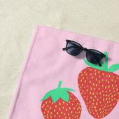 Stomme aardbeien Fruity Fun CUSTOM NAME Strandlaken (In situ)