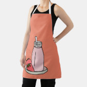 Stomme aardbeienmolenroze en wit schort (Insitu)