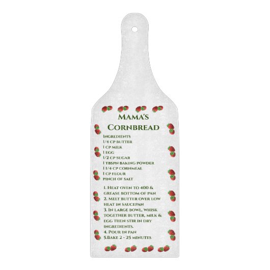 Stomme aardbeienreceptie snijplank (Voorkant)