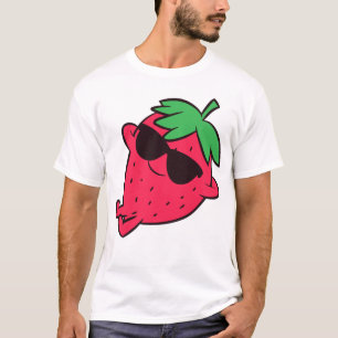 Stomme aardbeienvruchten die luie aardbei verzacht t-shirt