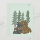 Stomme Beren in de bosblanco Dag van de Aarde Briefkaart (Voorkant / Achterkant)